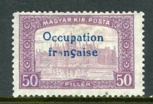 Hungary 1919 French Occupation 50f Red Violet & Lilac Sc # 1N10 Mint M906 ⭐⭐⭐⭐⭐⭐