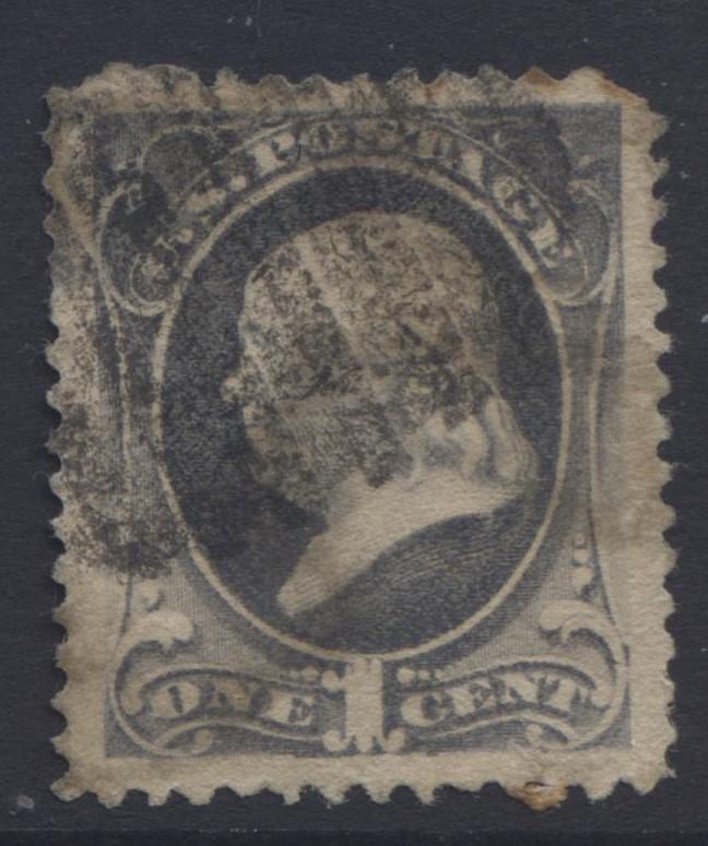 USA - Scott 182 - Franklin - Used - 1879 - Perf.12 - Dark Ultra -1c Stamp