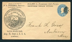 1896 Maine State Fair - Augusta, Maine to Auburn, Illinois