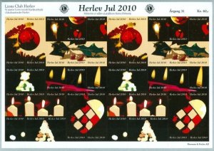 Denmark. Christmas Sheet Mnh 2010. Lions Club. Local Herlev. Christmas Deco.