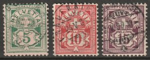 Switzerland 1882 Sc 72-3,76 used