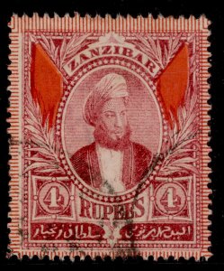 ZANZIBAR QV SG173, 4r lake, FINE USED. Cat