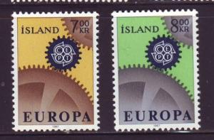 Iceland Sc 389-90 1967 Europa stamps NH