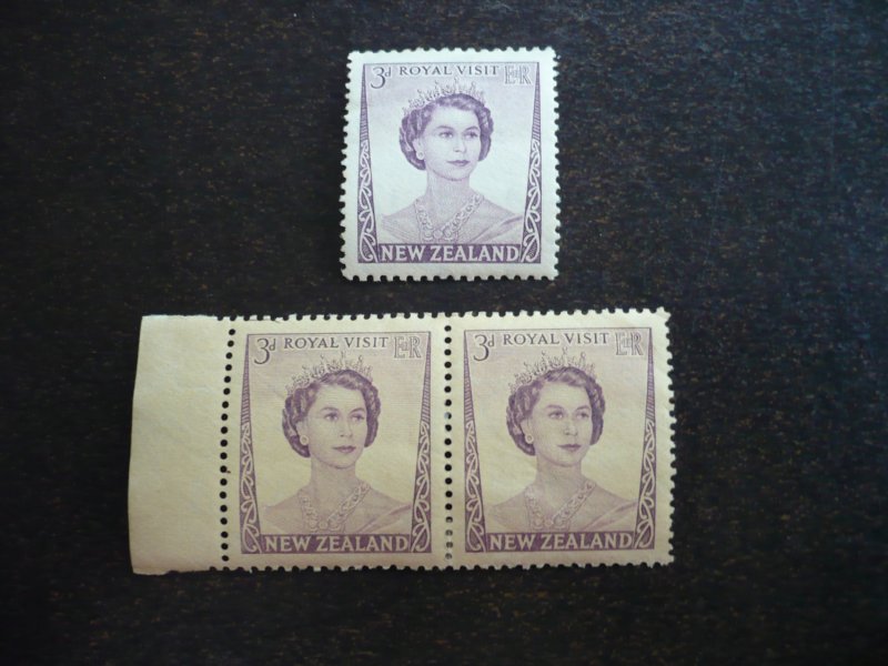 Stamps - New Zealand - Scott# 286 - Mint Hinged Pair and a Single