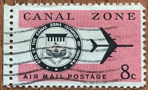 Canal Zone #C43 Used Single Canal Zone Seal/Jet Plane SCV $.30 L48