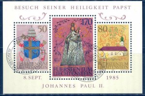 Liechtenstein 1985 Visit of Pope John Paul II Mi. Bl.10 Used