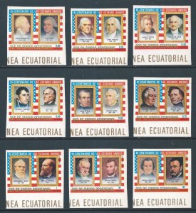 Equatorial Guinea #7573-4,76-80,89-90 NH U.S. Bicentennial - Presidents Part ...