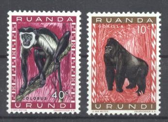 Ruanda Urundi 1959 Monkeys, MNH           E.122