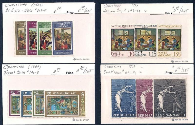 WORLDWIDE Topical Christmas (70) Different Sets Mint & Used