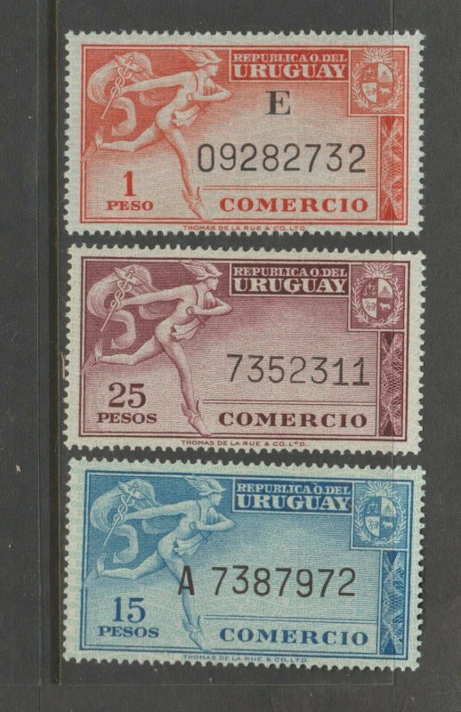 Uruguay Comercio revenue stamp 5-26-142- MNH GUM Scarce as mnh Thomas de la rue-