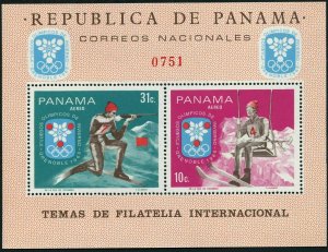 Panama 484F-484G,MNH.Mi Bl.87-88. Olympics Grenoble-1968.Figure skating,Biathlon