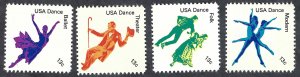 United States #1749-52 13¢ American Dance (1978). Four singles. MNH
