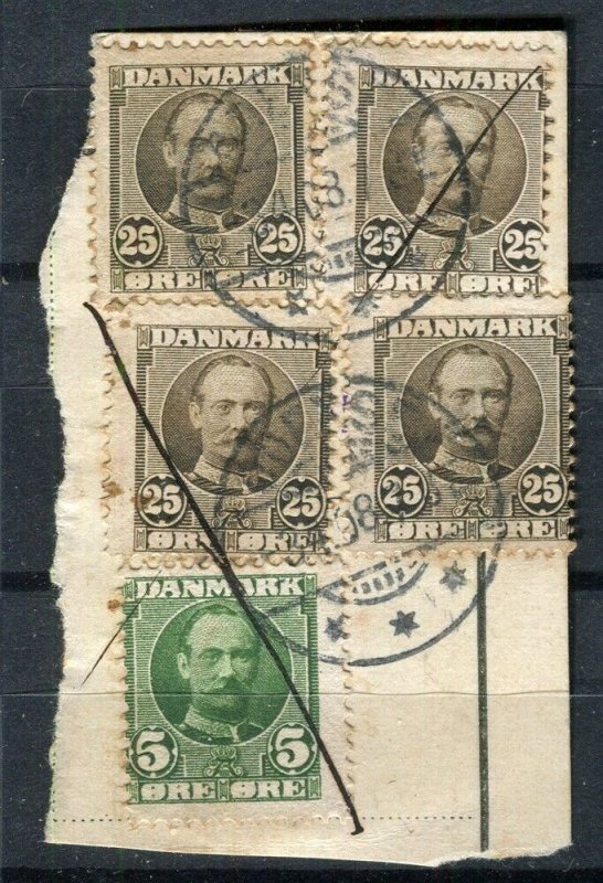 DENMARK; 1890s early Royal Portrait issue fine used POSTMARK PIECE