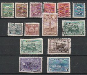 1942-43 War Issue   FVF   Used   Sc# 249-262