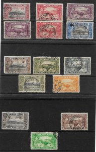 SIERRA LEONE 1938 - 1944 FINE USED SET TO 10s SG 188/199