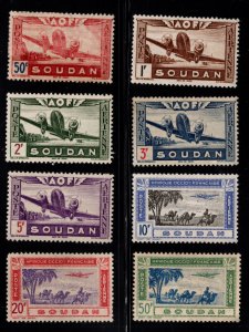 French Sudan Scott C6-C13 MH* Airmail stamp set