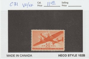 Scott# C31 1941 50c Twin-Motored Transport Plane Issue XF MNH