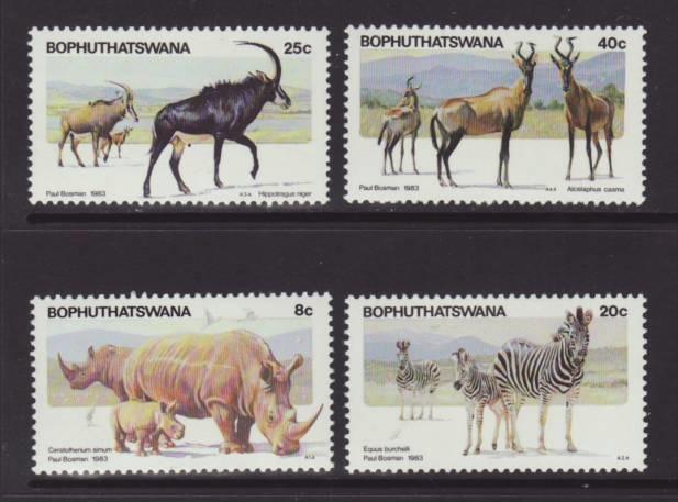 Bophuthatswana Animals 100-103 MNH VF