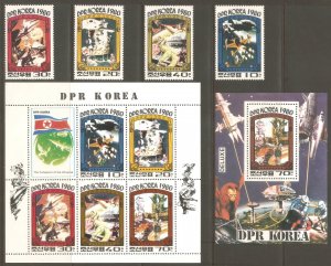 KOREA NORTH Sc# 1949 - 1953 MNH FVF Set-4+ Souv Sht + Shtlt Space