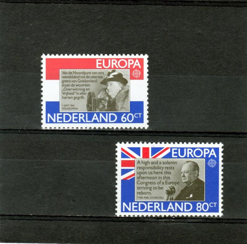 Netherlands 1980 MNH Europa Wilhelmina/Churchill (2)Sc#605/6