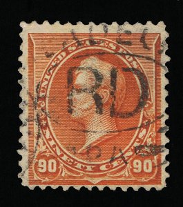 AFFORDABLE GENUINE SCOTT #229 F-VF USED 1890 ABNC 90¢ ORANGE OVAL RURAL DELIVERY