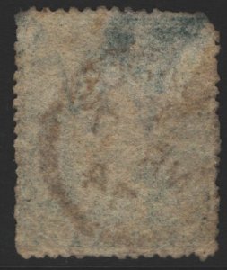 Barbados Sc#15c Deep Green Used Perf 14.5 - thin top reverse