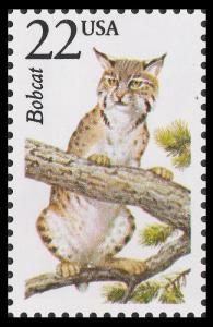 US 2332 North American Wildlife Bobcat 22c single MNH 1987