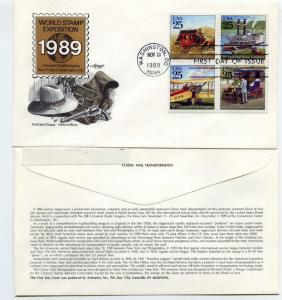 2434-37 Classic mail transportation Artmaster block of 4, FDC