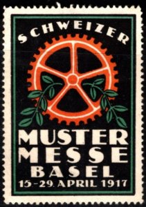1917 Switzerland Poster Stamp Swiss Sample Fair Basel April 15–29, 1917