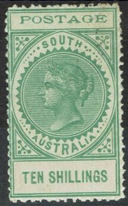 SOUTH AUSTRALIA 1902 QV THIN POSTAGE 10/- 