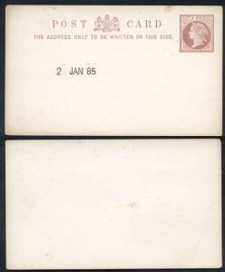 1885 ESSAY for the 1/2d Post Card Handstamped 2nd January 1885