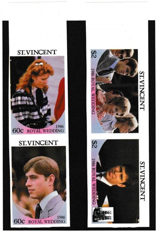 St. Vincent # 958-959, Prince Andrew's Wedding, IMPERF, Mint NH, 1/2 Cat.