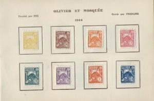 TUNISIA 1947 PARIS U.P.U PRESENTATION BOOK w/9 pages of stamps, VF