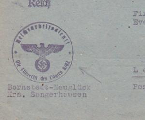 1942 Bornstedt Sangerhausen Germany Concentration Camp Official Cover w/letter