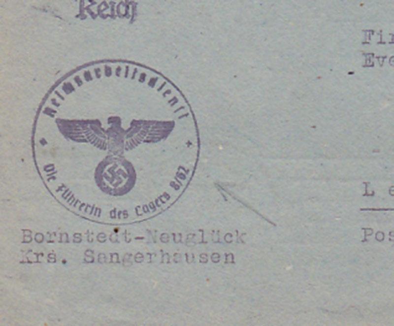 1942 Bornstedt Sangerhausen Germany Concentration Camp Official Cover w/letter