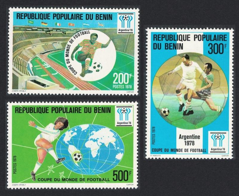 Benin World Cup Football Championship Argentina 3v SG#695-697