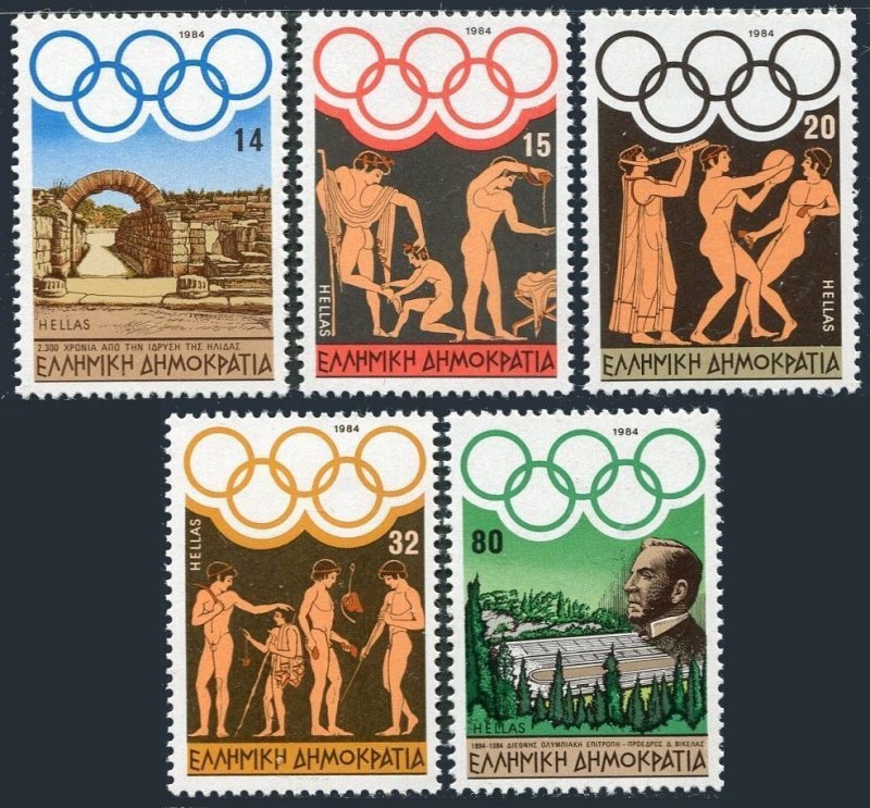 Greece 1495-1499, MNH. Michel 1557-1561. Olympics Los Angeles-1984. Broad jump,