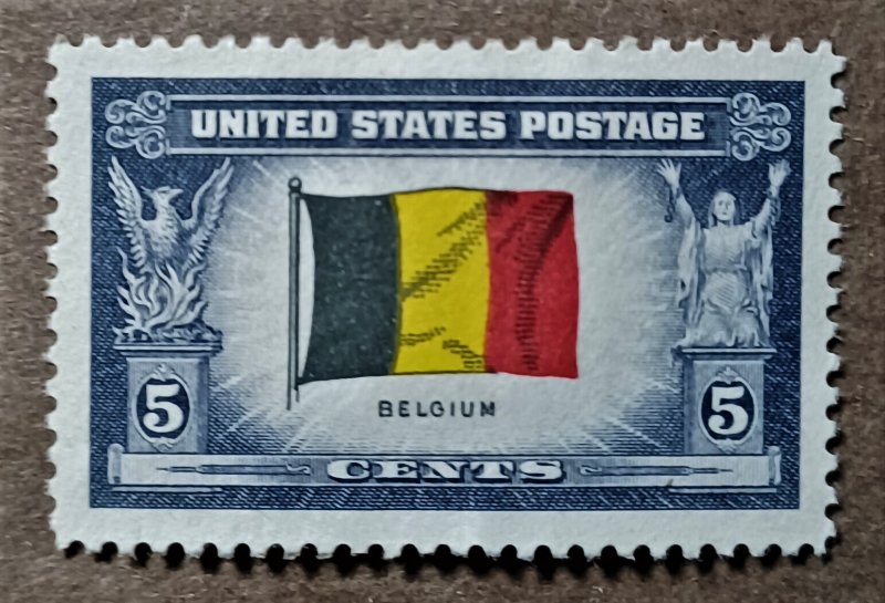 United States #914 5c Overrun Countries - Belgium MNG (1943)