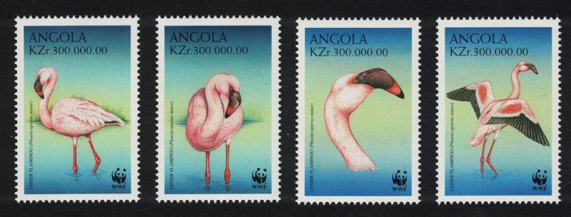 Angola Birds WWF Lesser Flamingo 4v SG#1402-1405 MI#1321-1324 SC#1058 a-d CV