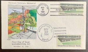 2109 Van cachet  Vietnam Veterans Memorial FDC 1984 U/O Arlington, VA cancel