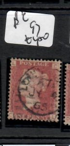 GREAT BRITAIN QV SC 33 1D RED PERF SG43  PLATE 97   VFU   PPP0612H