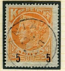 CRETE; HANIA POSTMARK 1904 Type 1, on fine used 5/20l. value