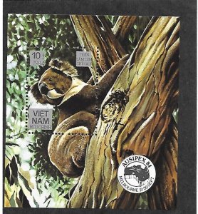 NORTH VIET NAM Sc 1438 NH SOUVENIR SHEET OF 1984 - WILD ANIMALS - KOALA