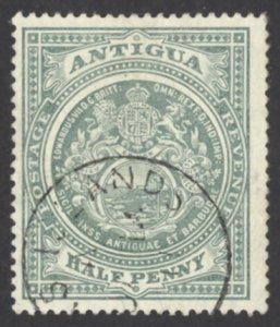 Antigua Sc# 31 Used 1908-1920 1/2p green Queen Victoria