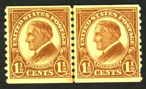 U.S. #598 MINT LINE PAIR OG LH