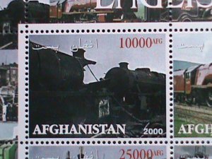 AFGHANISTAN-STAMP-2000 CLASSIC TRAINS  - MNH STAMP SHEET RARE