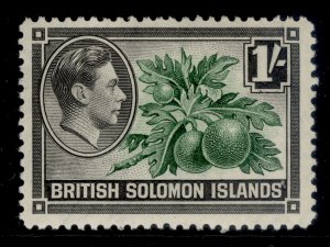 BRITISH SOLOMON ISLANDS GVI SG68, 1s green & black, NH MINT.