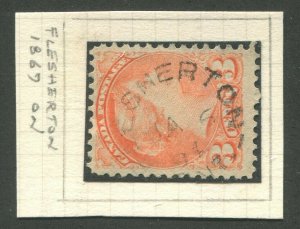 CANADA SMALL QUEEN ONTARIO SPLIT RING TOWN CANCEL FLESHERTON