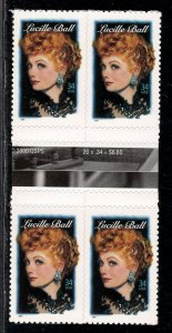 UNITED STATES SC# 3523 HORZ. GUTTER BLK/4 VF/NH