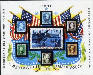 RK14938 BURKINA FASO 358 USED SS SCV $2.25 BIN $1.25 STAMP ON STAMP